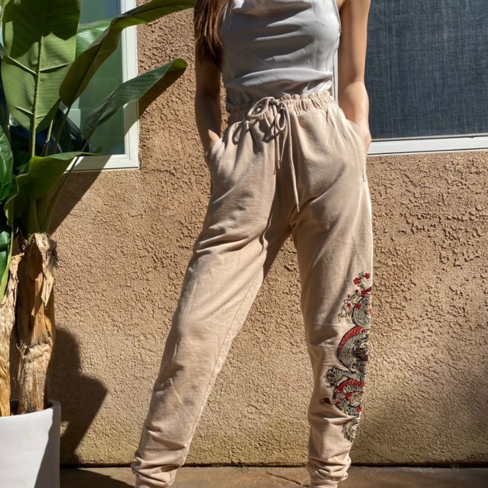 Dragon Embroidered Joggers by Criminal Damage